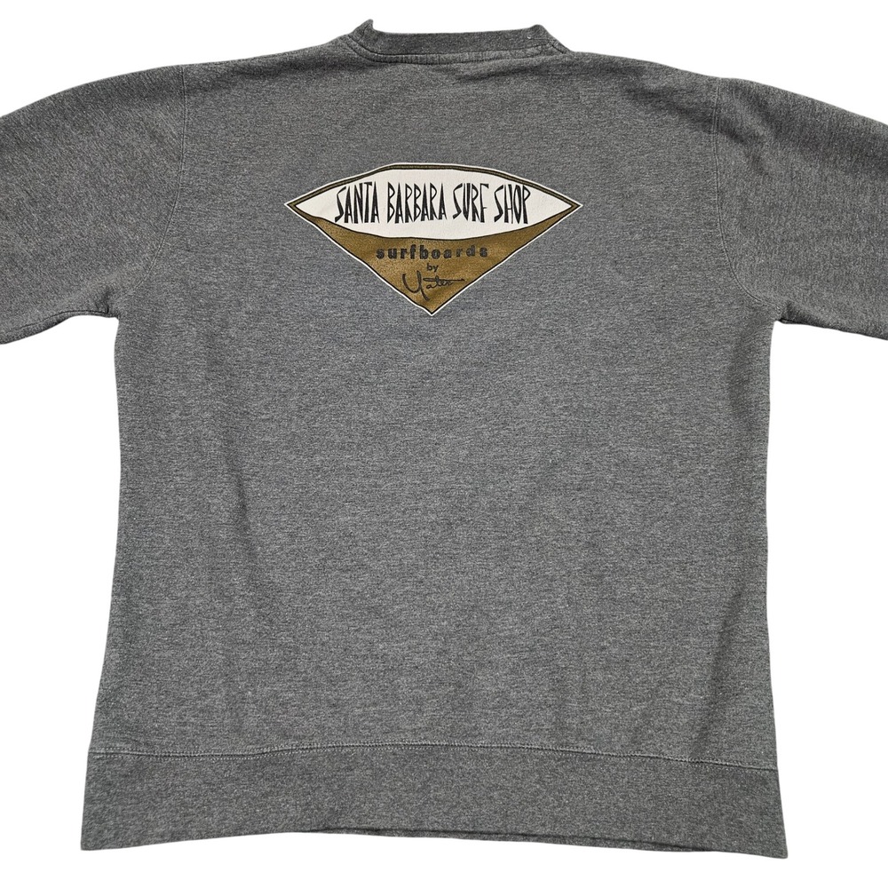 Santa Barbara Surf Shop Crewneck Sweatshirt 2XL Gray Yater Surfboards Coastal‎